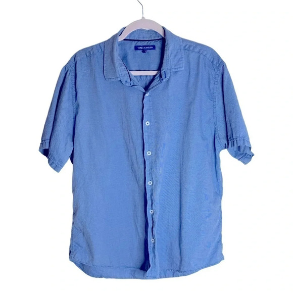 Vince Camuto Other - Vince Camuto Men’s 100% Cotton Blue Short Sleeve Button Down Shirt - Size XL